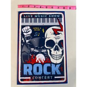 8 x 12 Vinyl Sticker Vintage Poster Rock Concert